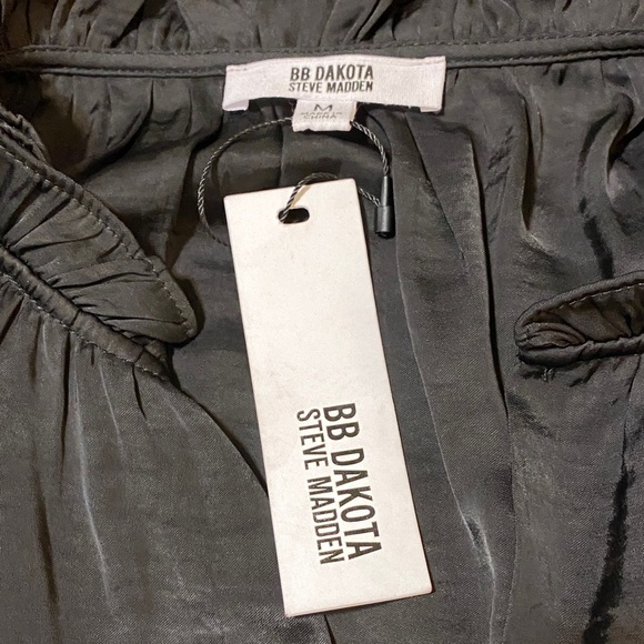 NWT B B Dakota Steve Madden Black Ruffle Mini Dress Medium - Picture 5 of 9